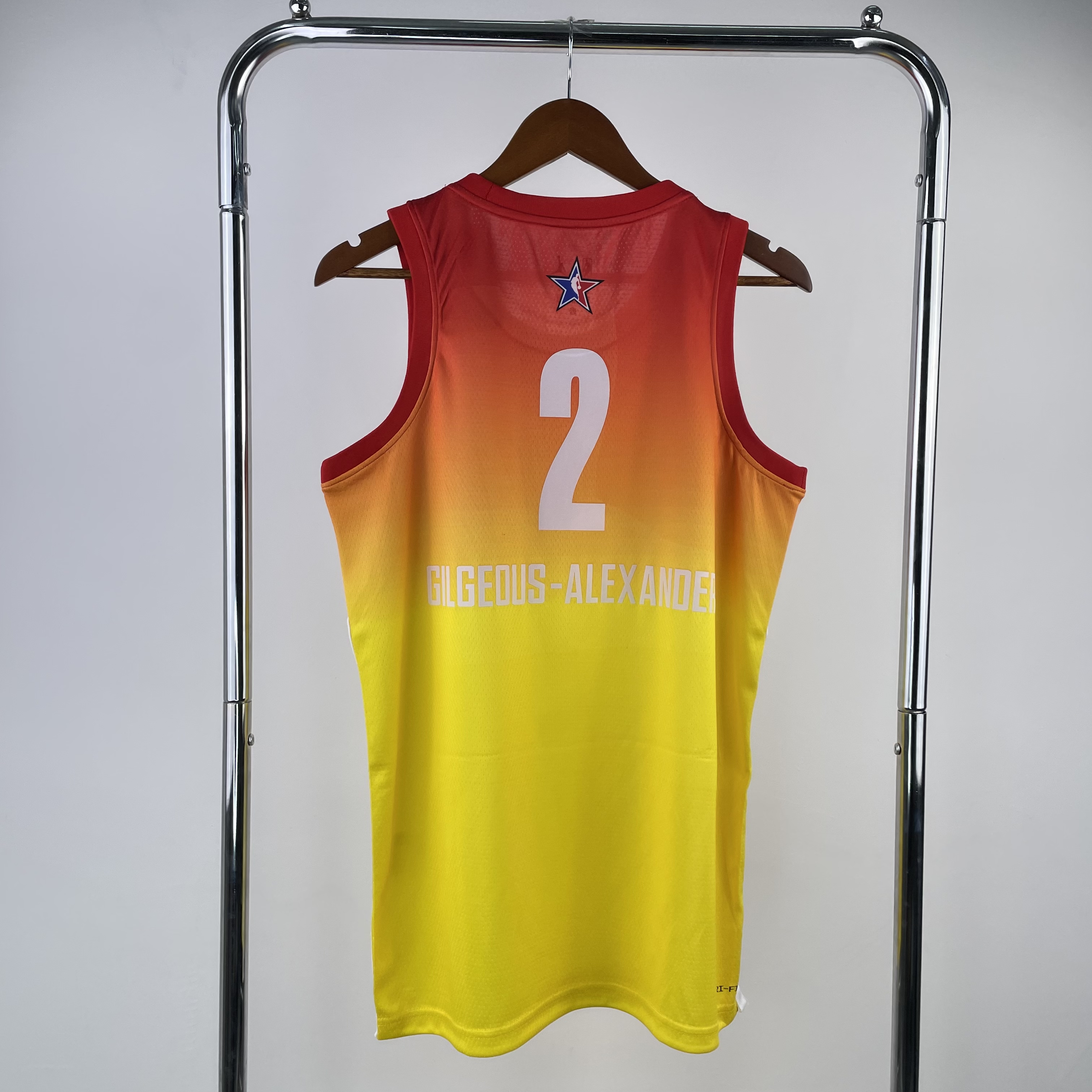 Men Oklahoma City Thunder 2 Gigeous-Alexanoer Yellow All Star Jordan style Seasons 2023 NBA Jersey